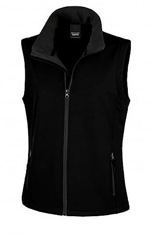 Result Women's R232F Printable Softshell Bodywarmer - Black/Black, Large/Size 14