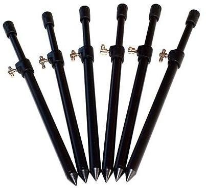Dinsmore Extending T-Lock Bank Sticks 50cm-90cm x 6 (Black) - Fishing Equipment - Bank Sticks - Clamp Vise