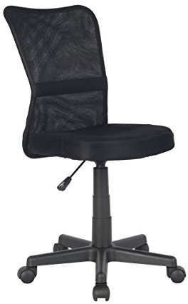 SixBros. Chaise de Bureau Fauteuil à Roulette Noire H-298F/2064