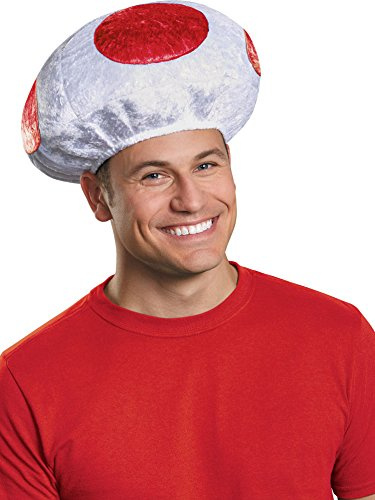 Disguise Super Mario Bros. Mushroom Hat, Officially Licensed Nintendo Adult Costume Headwear