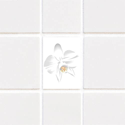 INDIGOS UG Fliesenaufkleber Bad und Küche - Fliesenspiegel - für weiße Fliesen empfohlen - Küchenfliesen für einzelne Fliesen 15x20 cm - MD436 - schöne Blume