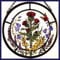 Celtic Glass Designs Dekorativer handbemalter Sonnenfänger, Glasmalerei mit schottischem Blumen-Motiv