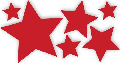 10 Stück rote, selbstklebende Sterne Autoaufkleber Fensterdekoration Fensterbild/Fensteraufkleber, Wandtattoo Deko Sticker, Weihnachtsdekoration, Schaufenster In- und Outdoor 62s1