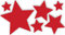 10 Stück rote, selbstklebende Sterne Autoaufkleber Fensterdekoration Fensterbild/Fensteraufkleber, Wandtattoo Deko Sticker, Weihnachtsdekoration, Schaufenster In- und Outdoor 62s1