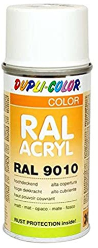 Dupli-Color 626890 RAL-Acryl-Spray, RAL 9010, 150 ml, Reinweiß Glanz
