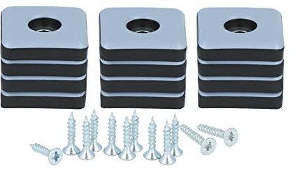 GLEITGUT 12 x Teflongleiter eckig mit Schraube 25 x 25 mm PTFE Möbelgleiter quadratisch Stuhlgleiter
