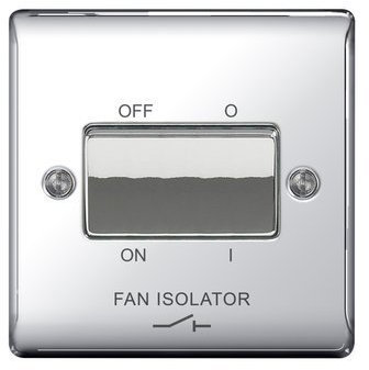 BG Electrical NPC15 Nexus Metal Polished Chrome 1 Gang 10Ax TP Fan Isolator Switch by BG Electrical Nexus