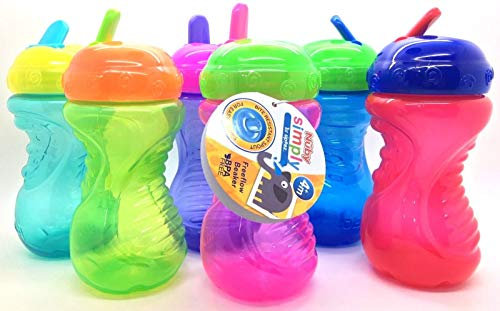 Nuby Simply 30061 1st Sipeez Freeflow Beaker Bottle with bite Resistant spout Easy Grip BPA Free Cup for Easy First sips from 6 Months Old. Assorted