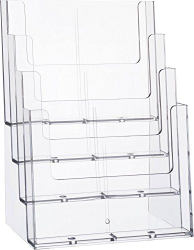 Helit H2352402 Prospektständer Glasklar DIN A4 hoch Anzahl der Fächer 4 1 St. (B x H x T) 240 x 340 x 192 mm