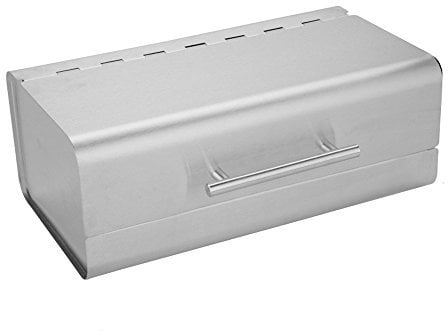 HAC24 Design Edelstahl Brotkasten Silber Metall Brotbox Brotkiste Brotbehälter Brot Kiste Box Aufbewahrung
