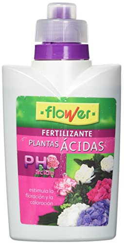 Flower Fertilizante Líquido Plantas Ácidas 500ml para Hortensias, Gardenias, Camelias y Azaleas, Estimula Floración y Coloración, Acidifica el Medio, 10x6.2x19 cm