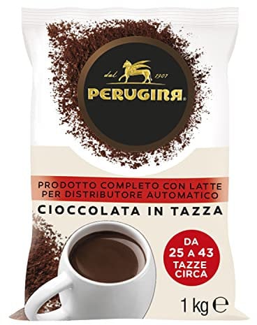 PERUGINA Cioccolata Completa Preparato per Bevanda al Cacao Magro per macchina automatica in polvere, Busta 1kg