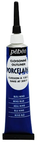 Pebeo 036-004 Porcelaine 150, China Paint Outliner, 20 ml Tube - Ming Blue, Outliners
