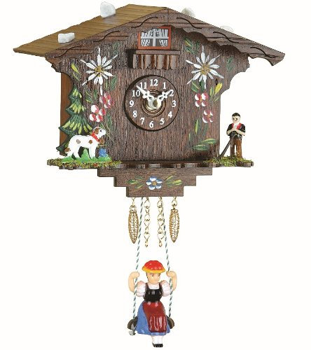 Trenkle Kuckulino Miniatur Schweizer Haus Schweiz Quarz Uhr mit Kuckuckruf