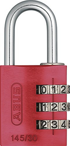 ABUS Zahlenschloss 145/30 Rot - Kofferschloss, Spindschloss u. v. m. - Aluminium-Vorhängeschloss - individuell einstellbarer Zahlencode - ABUS-Sicherheitslevel 3