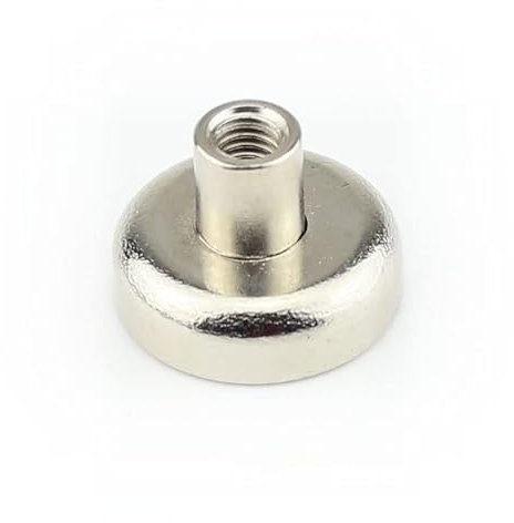 20 Neodym Flachgreifer Topfmagnete Ø16x5 mm N35 Magnet mit Gewindebuchse Gewinde M4x7mm - Haftkraft 9,5 kg / 95 N