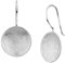 Nenalina Ohrringe Silber 925 Damen Ohrhänger mit Kreis, Runde Hängeohrringe Disk gebürstet 14 mm