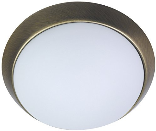 Niermann Standby 55012 A++ to E, Deckenleuchte Dekorring Altmessing, opal matt, 35 x 35 x 12 cm