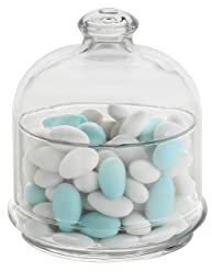 SWEET HOME Scatola Porta Confetti Caramelle cl 55 con Cupola e piattino in Vetro Trasparente cod.23.95961 cm 13,5h diam.11 by Varotto & Co.