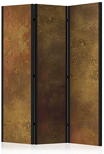 murando Raumteiler Abstrakt Foto Paravent 135x172 cm beidseitig auf Vlies-Leinwand Bedruckt Trennwand Spanische Wand Sichtschutz Raumtrenner braun Gold f-A-0398-z-b