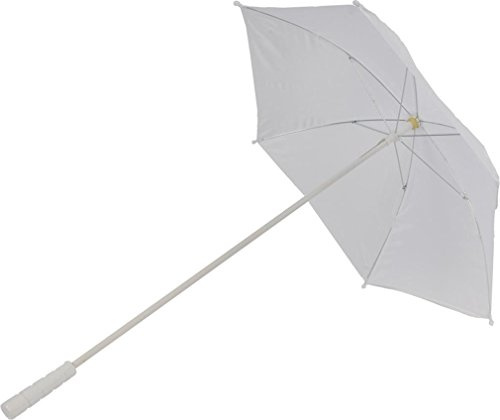 Morris Costumes 25 inch Wide Nylon Parasol White Umbrella for Rain Shade or Theater and Dance