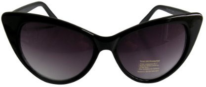 Sunglasses Marilyn 1950's Cool Cat Style Black Frames