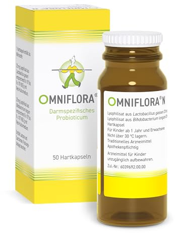 OMNIFLORA® N Kapseln – Hochdosiertes Arzneimittel - Probiotikum zur Stärkung der Darmflora und Linderung von Darmbeschwerden - 50 Kapseln