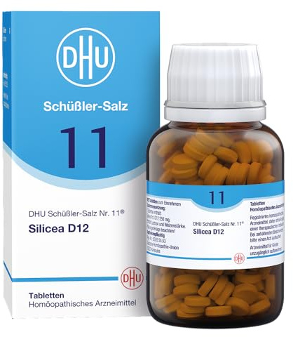 DHU Schüßler-Salz Nr. 11 Silicea D12, 420 St. Tabletten | Das Mineralsalz der Haare, der Haut und des Bindegewebes – das Original – umweltfreundlich im Arzneiglas