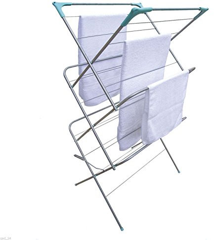 3 TIER FOLDING METAL 12M CONCERTINA CLOTHES TOWEL AIRER DRYER DRYING RACK STAND
