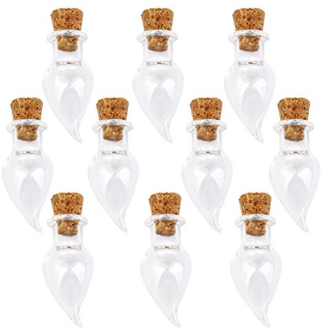 Mini Glass Kork Flasche Chili Pepper Jars Vials Wunsch Flasche Love Note 10 Pc