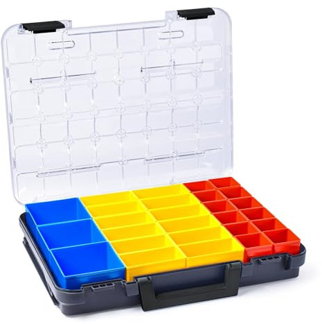 Kleinteile Aufbewahrung Koffer | Bosch Sortimo T-BOXX 320 inkl. Insetbox T1 | Idealer Sortimentskasten Schrauben | Schrauben Sortierkasten tragbar