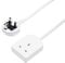 Invero® 1 Way Gang Single Socket Power Mains Extension Lead Cable 15M Metre British Approved 13A Amps - White