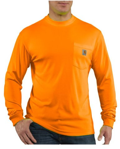 Carhartt Men's High Visibility Force Color Enhanced Long Sleeve Tee,Brite Orange,X-Large