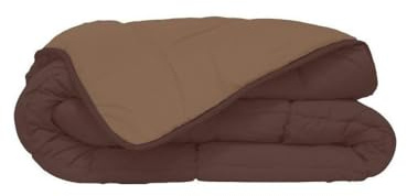 Poyet Motte Calgary Bettbezug Polyester Schokolade/Mocca, Polyester, Chocolat/Moka, 200x200x1 cm