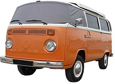 Windscreen Cover for VW T2 1949-1979 – Sun Shade & Frost Protector | Summer UV Protection, Blackout for Privacy, Breathable & Waterproof Fabric, Frost & Weather Protection, Grey
