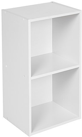 URBNLIVING ® 1, 2, 3, 4 Tier Wooden Shelving Bookcase Storage Wood Shelf Unit (2 Tier, White)