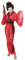 DEGUISE TOI - Déguisement geisha femme kimono - Kimono - Ceinture - Taille Unique (40) - Rouge - Déguisements adultes - 100% Polyester - A la main - Carnaval
