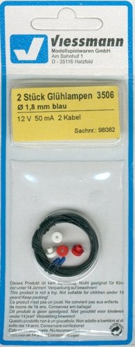 Viessmann 2 Glühlampen Blau Ø 1,8 Mm, 16 V, 2 Kabe