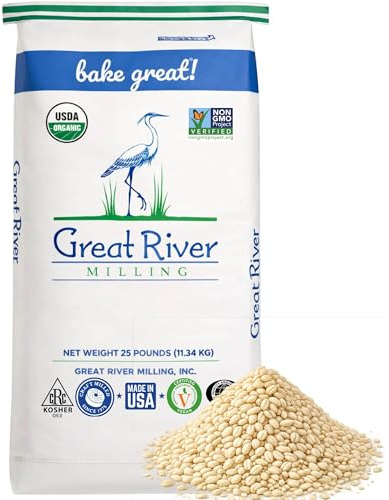 Great River Milling Organic Soft White Wheat Berries, Non-GMO, 25 lb