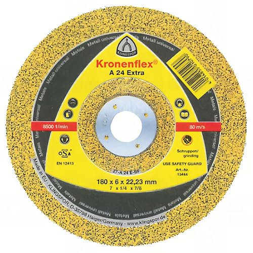 Klingspor 13444 A 24 EX, Schleifscheibe für handgeführte Maschinen, Verpackungseinheit 10, 180X6X22,23, 10