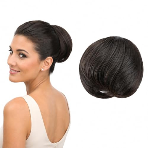 CAISHA Dutt Audrey Haarknoten Zopf Haarteil DM15cm Dunkelbraun HD1