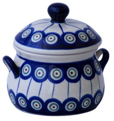 Original Bunzlauer Marmeladentopf/Schmalztopf 0.35 Liter im Dekor 8