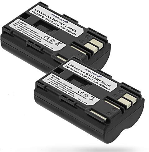Fosmon – 2 Batteries de Remplacement BP-511/ BP-512 pour Appareil Photo Canon - 2200mAh, Li-ION 7,4V – Batteries de Remplacement pour Appareils Photo Numériques Canon EOS 10D, 20D, … etc
