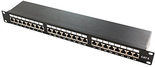 LogiLink PrimeLine Panneau de brassage professionnel Cat.6 (250 MHz) - Panneau de distribution 19 STP (blindé) 24 ports (RJ45)