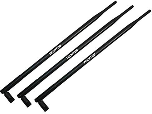TECHTOO 9dBi Omni WiFi Antenna for Wireless Network Router/USB Adapter/PCI Adapter/IP Camera (Pack of 3)