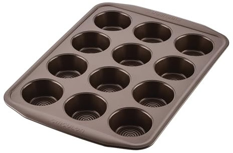 Circulon Nonstick Bakeware 12-Cup Muffin Tin, Brown, Steel