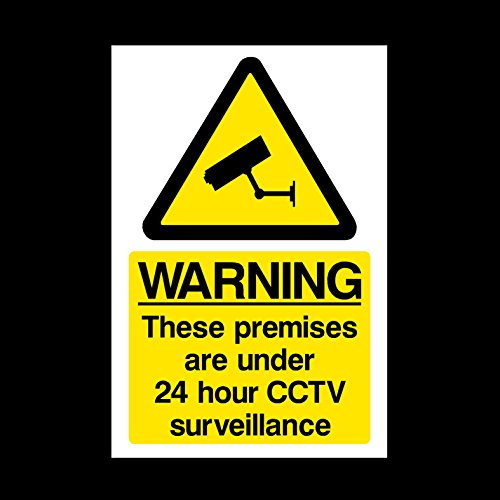 Warning premises under 24 Hour CCTV Surveillance Window Sticker - Security, Camera, Closed Circuit TV, Warning Safety (MISC12R)