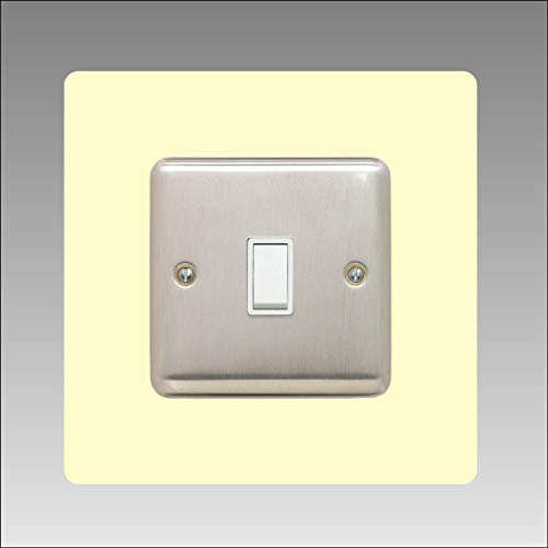 Single Light Switch Surround | Square | Acrylic Back Panel or Finger Plate | Plug, Font Colour:Ivory