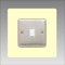 Single Light Switch Surround | Square | Acrylic Back Panel or Finger Plate | Plug, Font Colour:Ivory