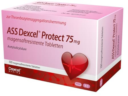 ASS Dexcel Protect 75 mg Tabletten bei Herz-Kreislauf-Erkrankungen, 100 St. Tabletten